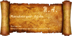 Mansberger Aida névjegykártya